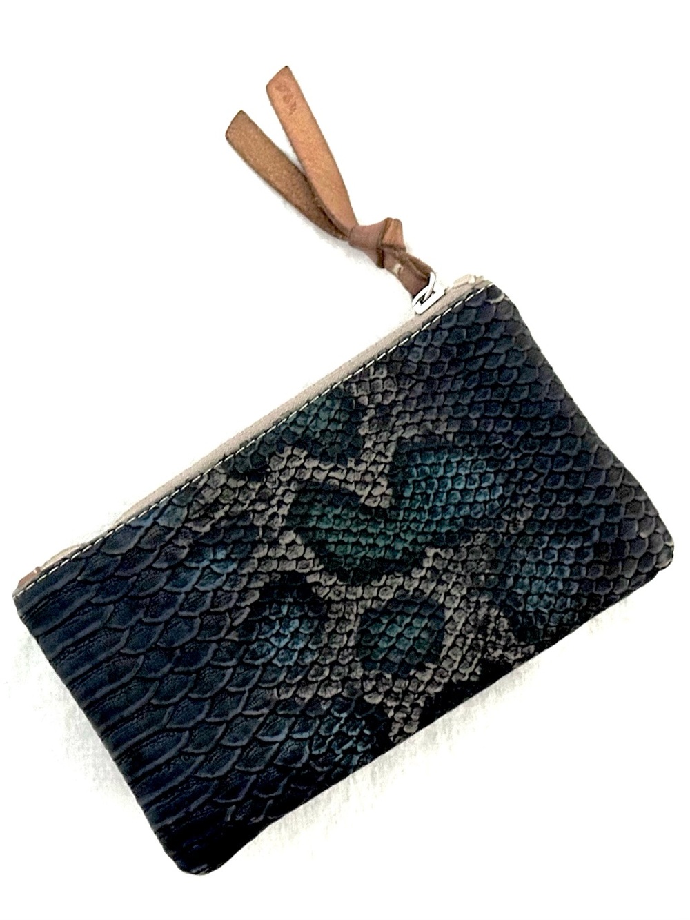 Consuela “Rattler” Snake-Embossed Leather Wallet with Brown Trim - Picture 4 of 11